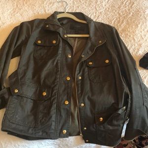 j. crew raincoat hunter green